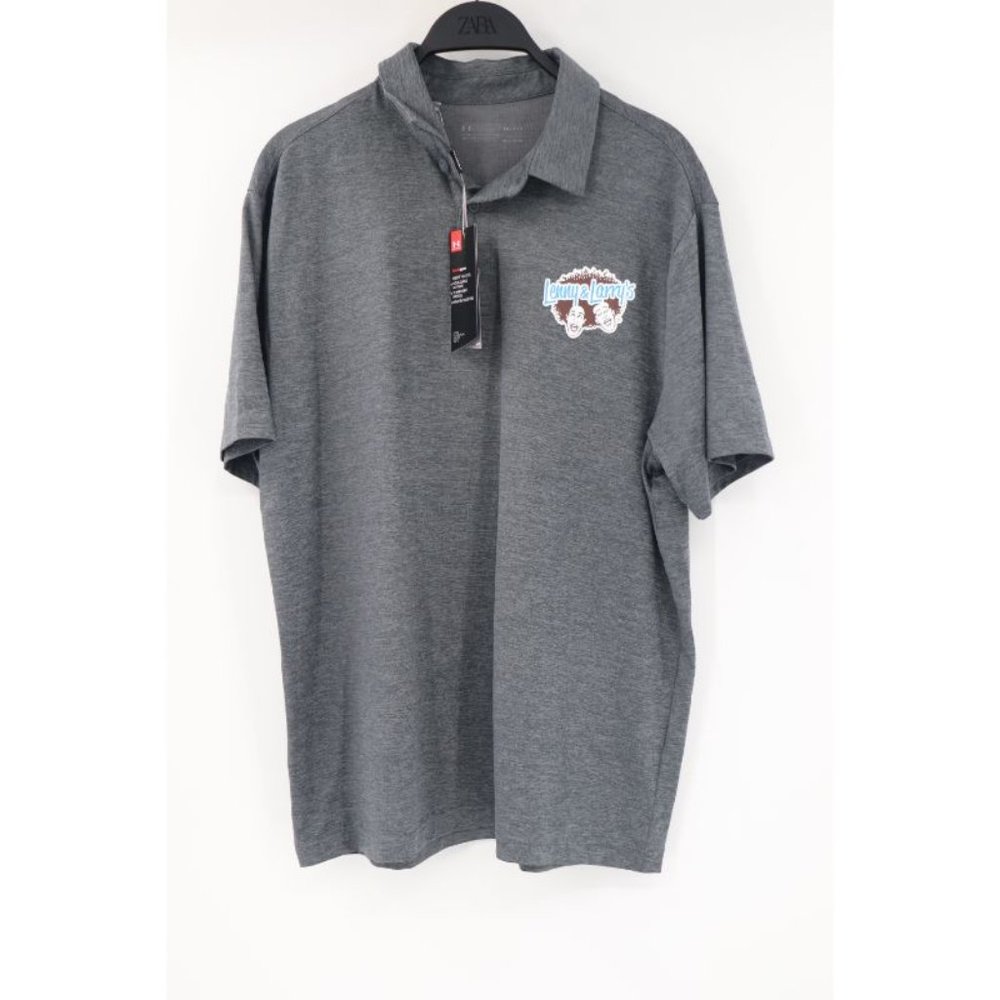 NWT Under armour Men's L heat gear short sleeve polo shirt gray stretch